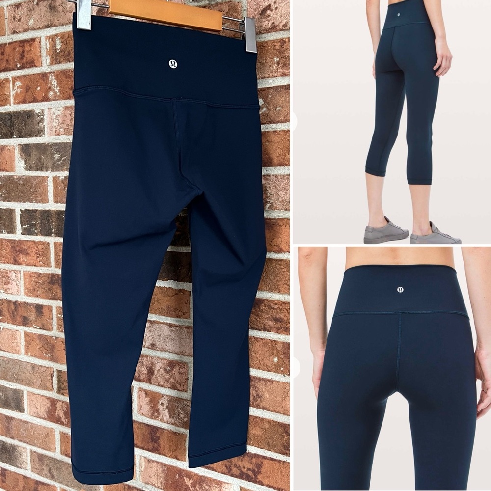 Lululemon ^* Wunder Under Crop (Hi-Rise) True Navy EUC